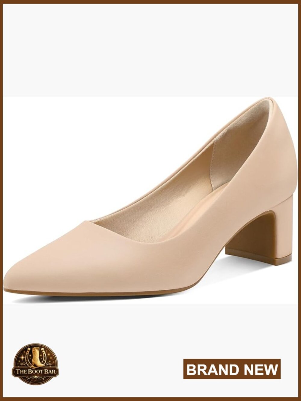 Women's Pointed Toe Pumps 2 Inch Chunky Block Low Heels Slip On Dress Shoes